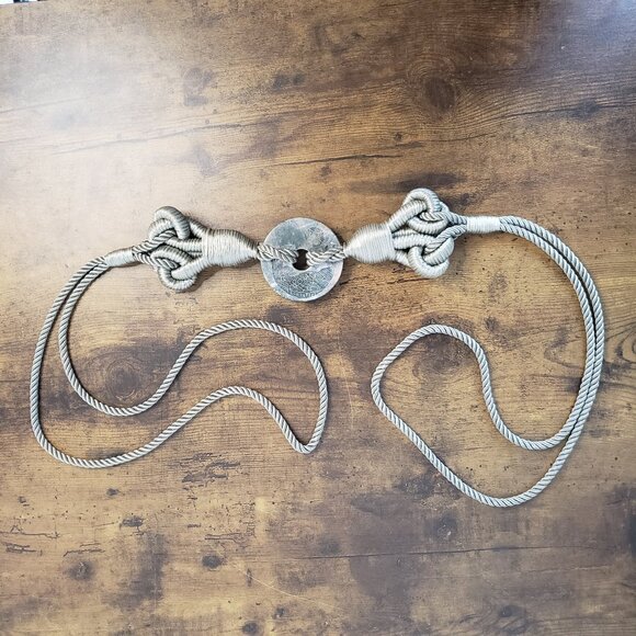 Sage Green with hand carved koi fish stone belt buckle and soft spiral belt rope - Picture 3 of 8